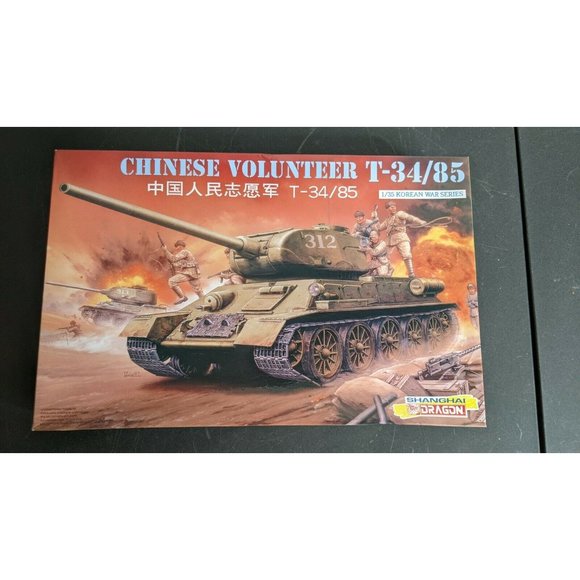 1/35 Dragon Chinese Volunteer T-34/85 Tank Model Kit Korean War Series 6810 Rare - Picture 2 of 11